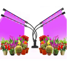 Фітолампа USB LED для рослин із прищіпкою — світильник на 4 лампи для росту розсади, орхідей і кімнатних квітів