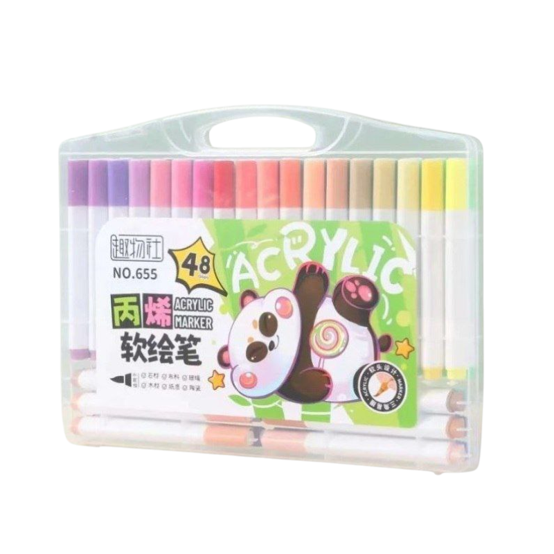 Набір акрилових маркерів Water Color Pen 48 шт — пігментні фломастери для творчості та малювання у кейсі Набір акрилових маркерів Water Color Pen 48 шт — пігментні фломастери для творчості та малювання у кейсі