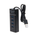 USB 3.0 Hub на 4 порти із вбудованим кабелем 30см Grand G303 до 5 Гбіт/с USB хаб концентратор Чорний