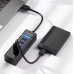 USB 3.0 Hub на 4 порти із вбудованим кабелем 30см Grand G303 до 5 Гбіт/с USB хаб концентратор Чорний