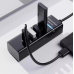 USB 3.0 Hub на 4 порти із вбудованим кабелем 30см Grand G303 до 5 Гбіт/с USB хаб концентратор Чорний