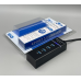 USB 3.0 Hub на 4 порти із вбудованим кабелем 30см Grand G303 до 5 Гбіт/с USB хаб концентратор Чорний