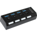 USB 3.0 Hub на 4 порти з вимикачами для кожного та світловою індикацією Grand 1TB до 5 Гбіт/с
