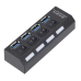 USB 3.0 Hub на 4 порти з вимикачами для кожного та світловою індикацією Grand 1TB до 5 Гбіт/с