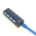 USB 3.0 Hub на 4 порти з вимикачами для кожного та світловою індикацією Grand 1TB до 5 Гбіт/с