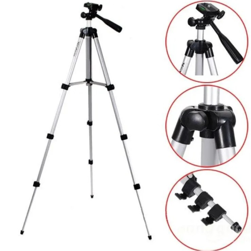 Штатив TriPod TF-3110 для камери та телефону, трипод-тринога для зйомки 360°, висота 35–102 см