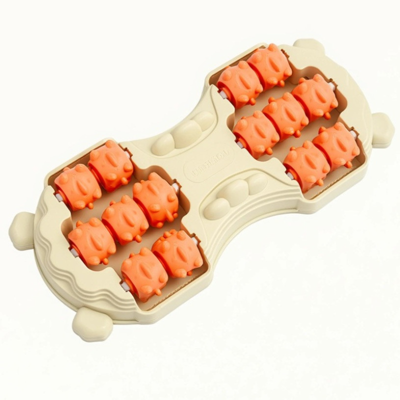 Масажер для ніг і стоп Foot Massager з роликами, механічний, для домашнього релаксу та зняття втоми Помаранчевий