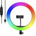 Кільцева RGB лампа 30 см з тримачем для телефону — селфі-лампа для професійного освітлення