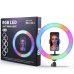 Кільцева RGB лампа 33 см з тримачем для телефону та штативом 210 см — селфі-лампа для професійного освітлення