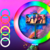 Кільцева RGB лампа 30 см з тримачем для телефону та штативом 210 см — селфі-лампа для професійного освітлення