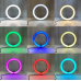 Кільцева RGB лампа 30 см з тримачем для телефону та штативом 210 см — селфі-лампа для професійного освітлення