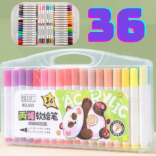 Акрилові художні маркери Water Color Pen 36 шт — набір пігментних фломастерів для малювання з зручним кейсом
