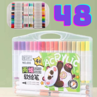 Набір акрилових маркерів Water Color Pen 48 шт — пігментні фломастери для творчості та малювання у кейсі