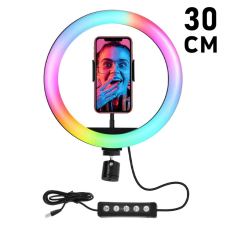 Кільцева RGB лампа 30 см з тримачем для телефону — селфі-лампа для професійного освітлення