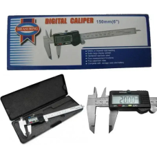 Електронний цифровий штангенциркуль Digital Caliper 0–150 мм з LCD-дисплеєм, металевий, у футлярі + 2 батарейки