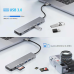 USB-хаб концентратор 7 в 1 з PD заряджанням Type-C, USB 3.0, HDMI, TF та Micro SD для MacBook та смартфона